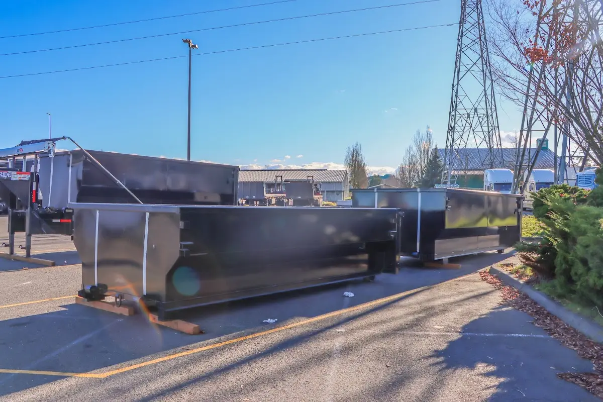 Roll-off dumpster ready for waste disposal at job site for Yard Waste Dumpster Rental in Little Canada
